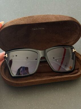 Leah Tom Ford Black Sunglasses with Gold Accents